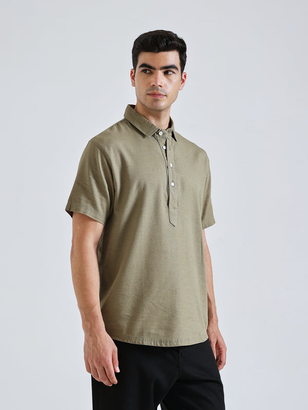 The Easy Linen Shirt - Forest Olive