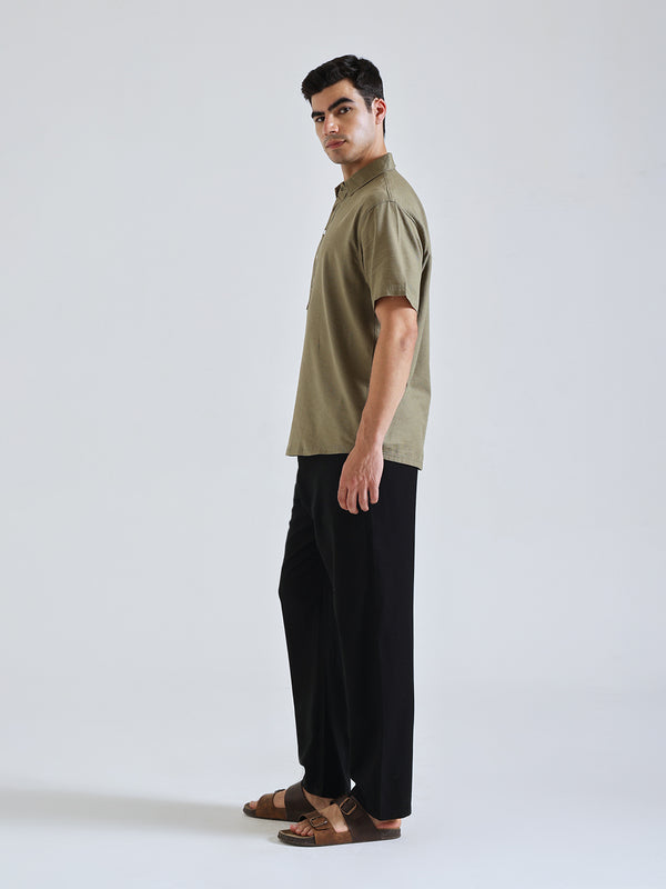 The Easy Linen Shirt - Forest Olive