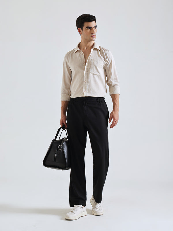 The Easy Linen Trouser - Carbon Black