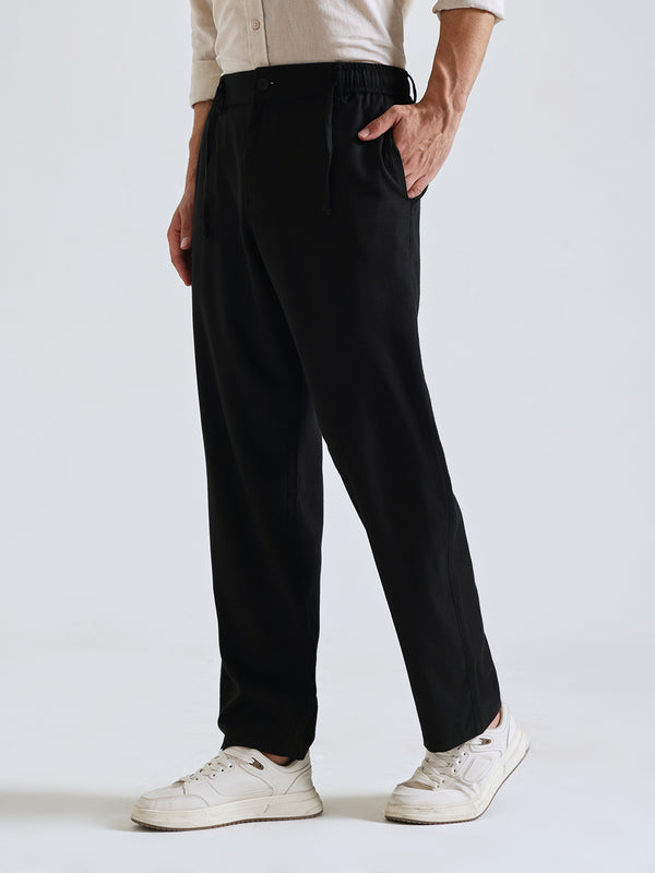 The Easy Linen Trouser - Carbon Black