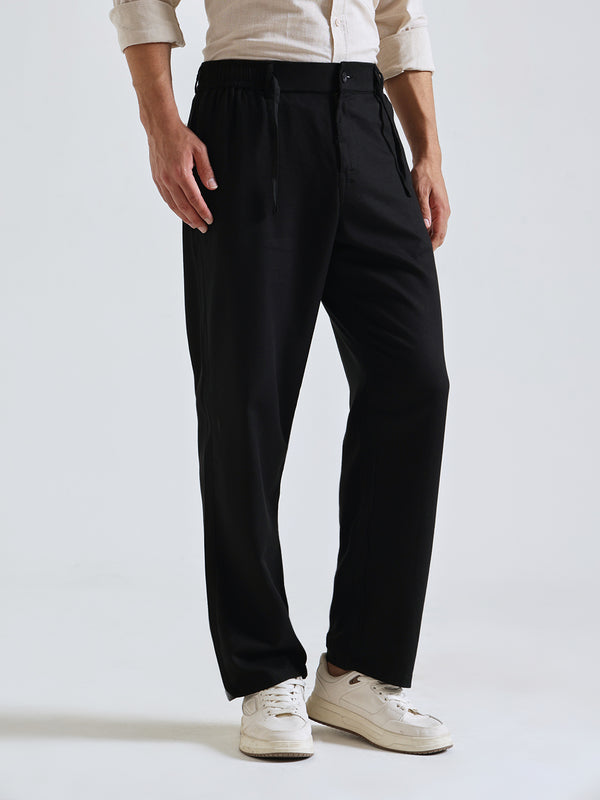 The Easy Linen Trouser - Carbon Black