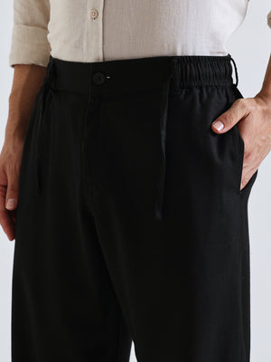 The Easy Linen Trouser - Carbon Black