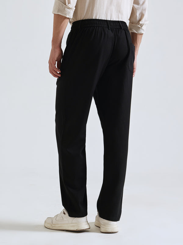 The Easy Linen Trouser - Carbon Black