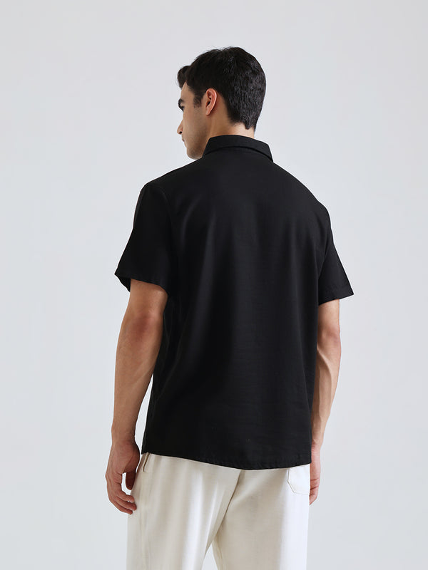 The Easy Linen Shirt - Carbon Black