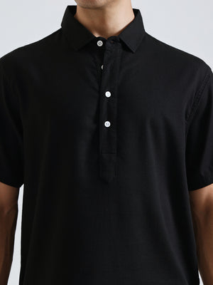 The Easy Linen Shirt - Carbon Black