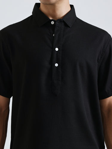 The Easy Linen Shirt - Carbon Black