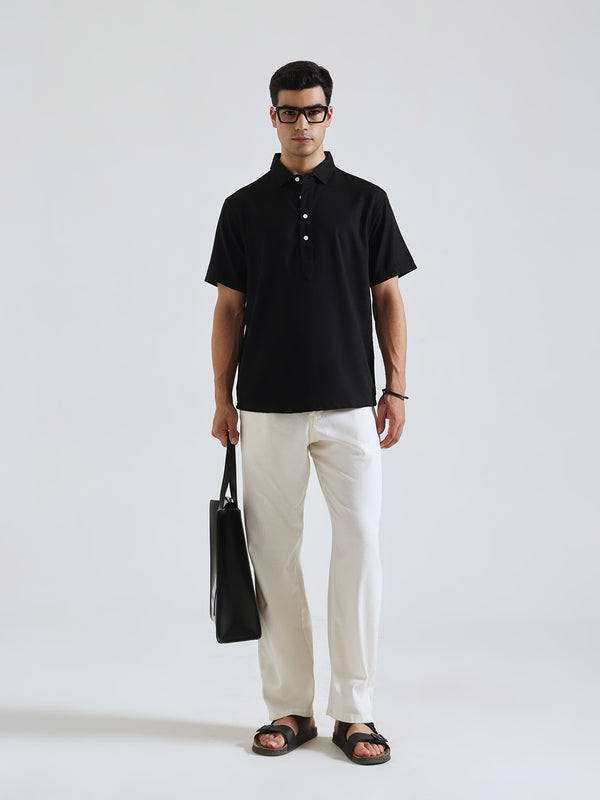 The Easy Linen Shirt - Carbon Black