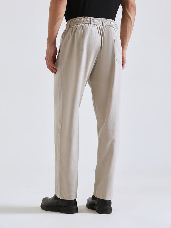 The Easy Linen Trouser - Warm Stone