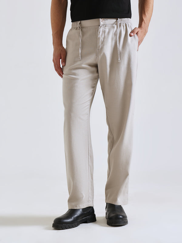 The Easy Linen Trouser - Warm Stone