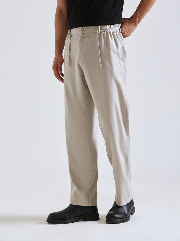 The Easy Linen Trouser - Warm Stone