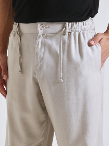 The Easy Linen Trouser - Warm Stone