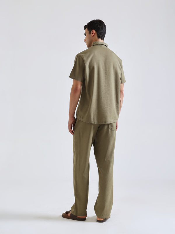 The Easy Linen Co-ord - Forest Olive