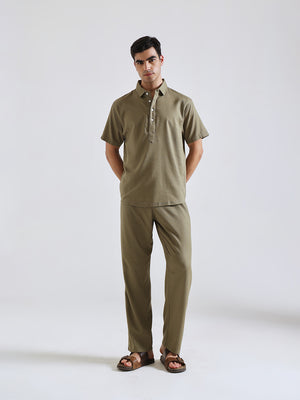 The Easy Linen Co-ord - Forest Olive