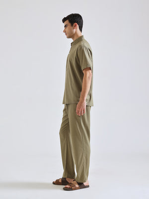 The Easy Linen Co-ord - Forest Olive