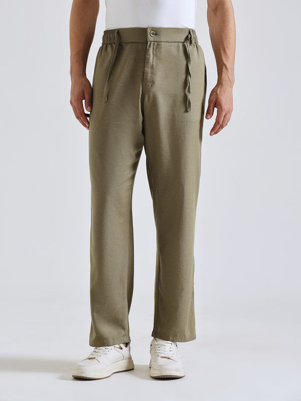 The Easy Linen Trouser - Forest Green