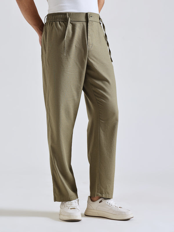 The Easy Linen Trouser - Forest Green
