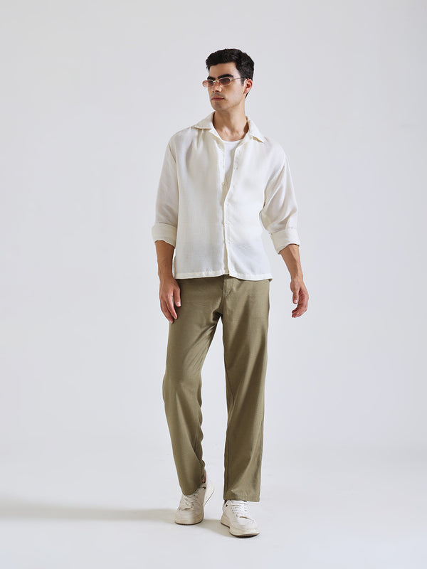 The Easy Linen Trouser - Forest Green
