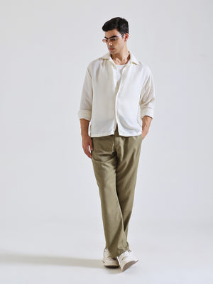 The Easy Linen Trouser - Forest Green