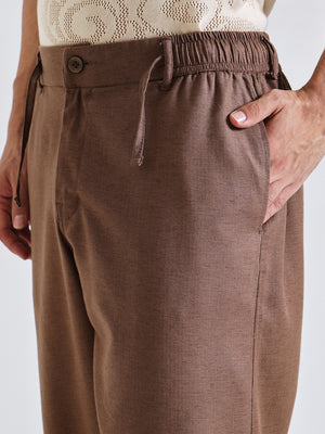 The Easy Linen Trouser - Coco Brown