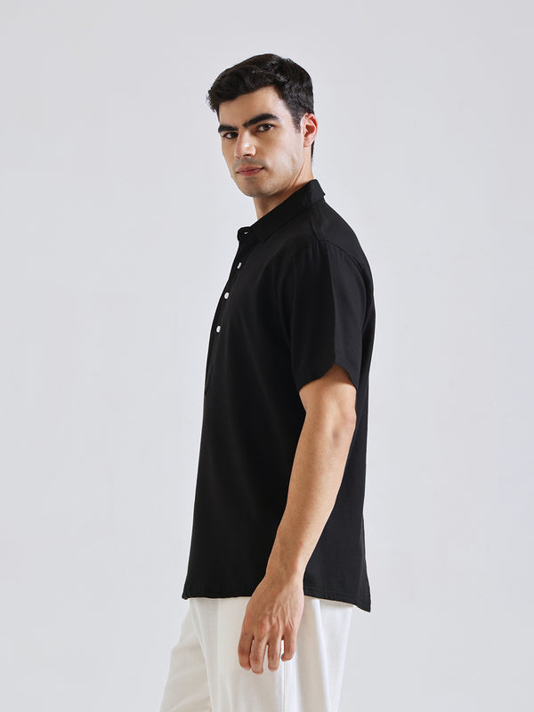 The Easy Linen Shirt - Carbon Black