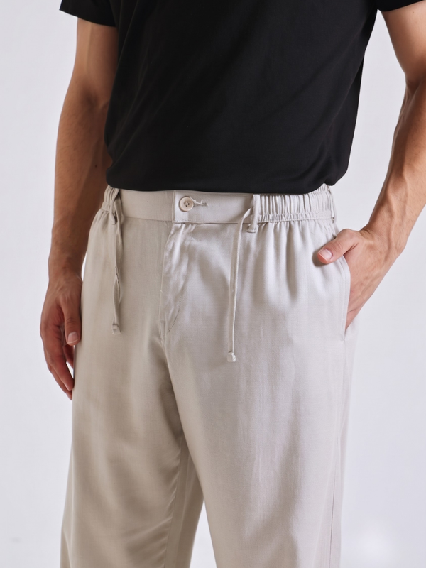 The Easy Linen Trouser - Warm Stone
