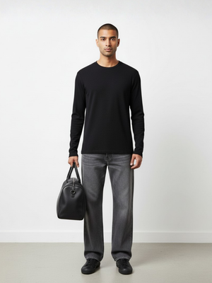 Jade Black Full Sleeves With Pocket - 220 GSM