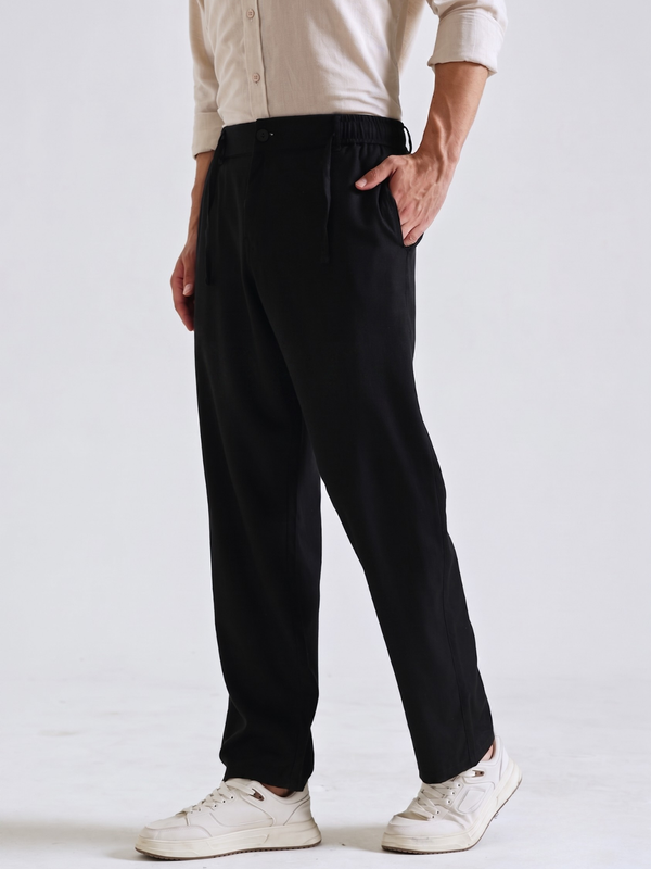 The Easy Linen Trouser - Carbon Black