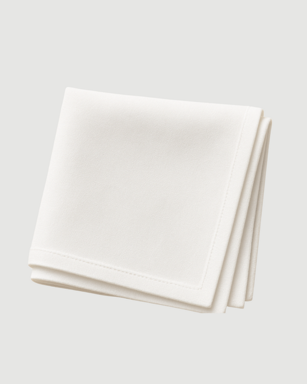 Pure White Malmal Handkerchief - Italian Cotton ( Pack of 3 )