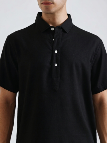 The Easy Linen Shirt - Carbon Black