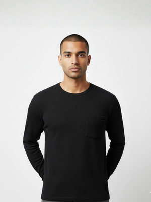 Jade Black Full Sleeves With Pocket - 220 GSM