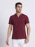 Deep Maroon Henley - 100% Pique Cotton