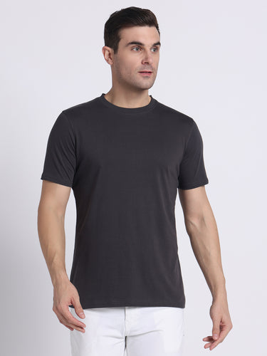 Slate Grey Round Neck - 100% Cotton