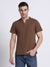 Mocha Brown Henley - 100% Pique Cotton