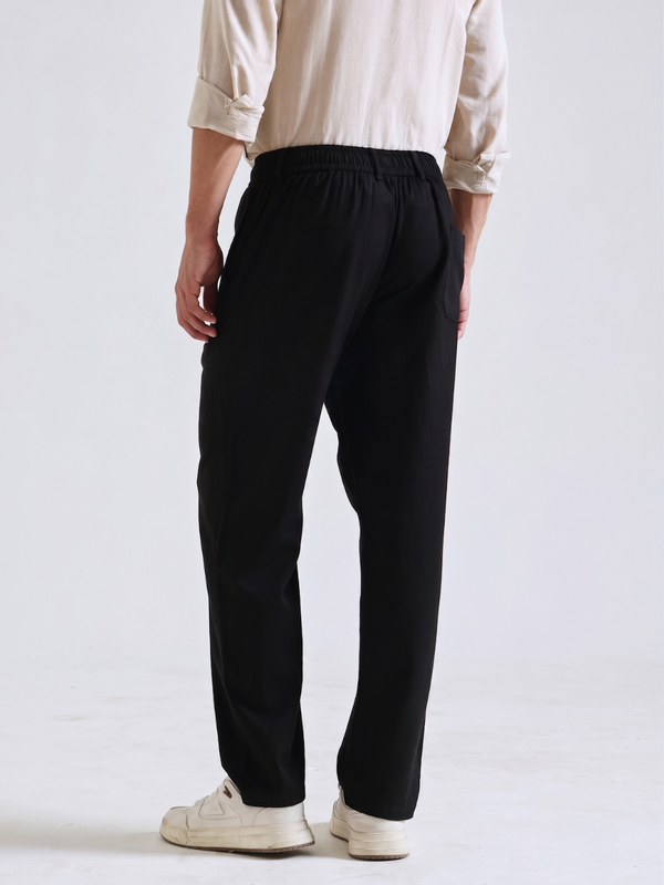 The Easy Linen Trouser - Carbon Black
