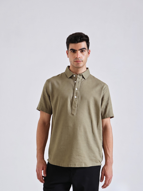 The Easy Linen Shirt - Forest Olive