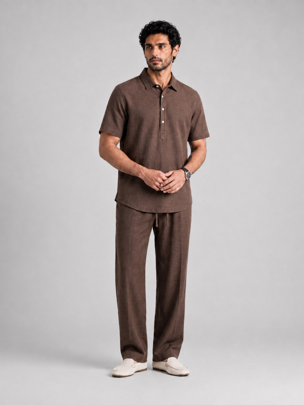 The Easy Linen Co-ord - Cocoa Brown