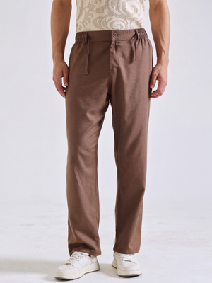 The Easy Linen Trouser - Coco Brown