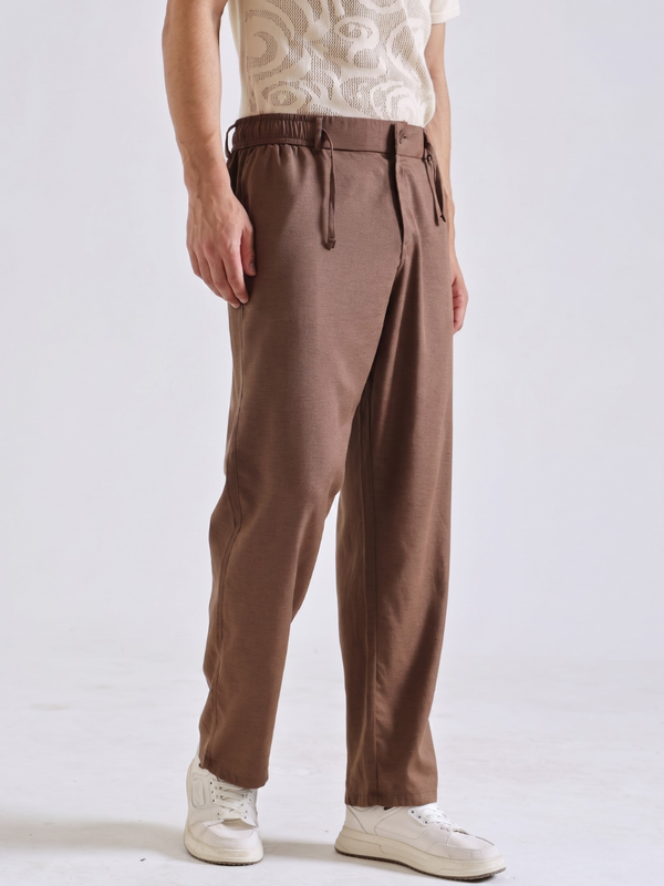 The Easy Linen Trouser - Coco Brown