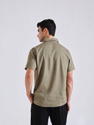 The Easy Linen Shirt - Forest Olive