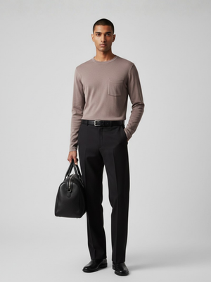 Dark Brown Full Sleeves With Pocket- 220 GSM