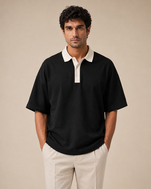 Mono Black Oversized Polo