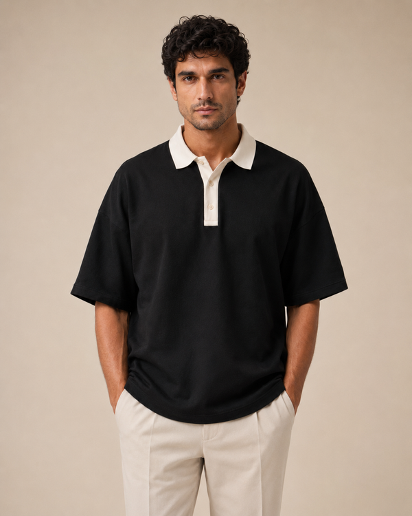 Mono Black Oversized Polo
