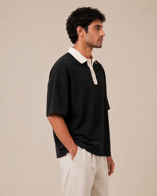 Mono Black Oversized Polo