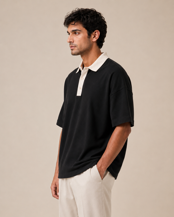 Mono Black Oversized Polo