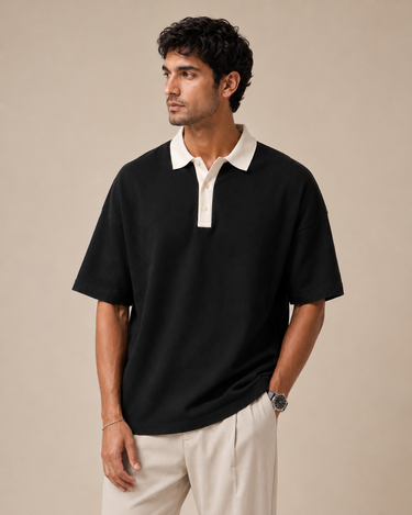 Mono Black Oversized Polo