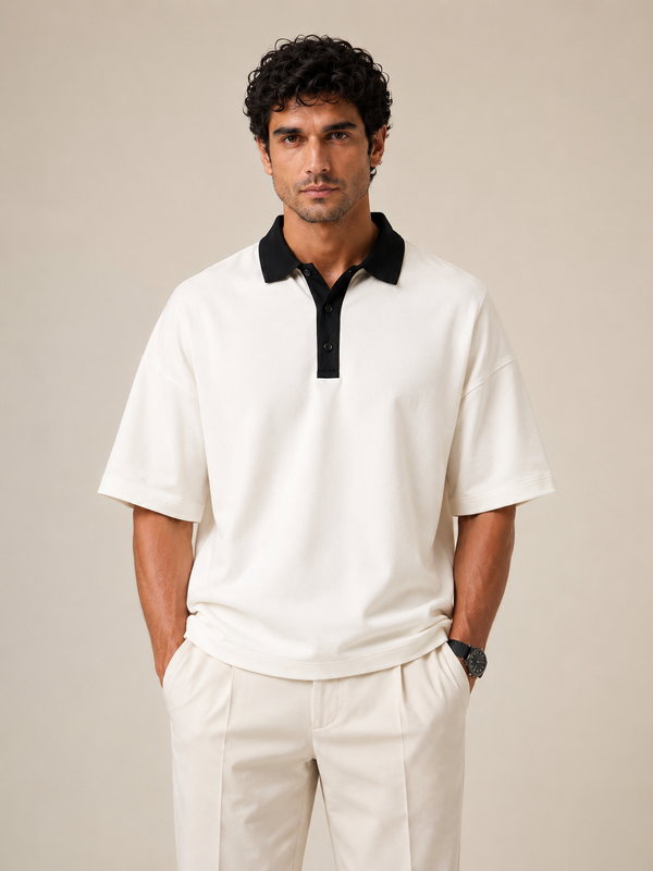 Ivory White Oversized Polo