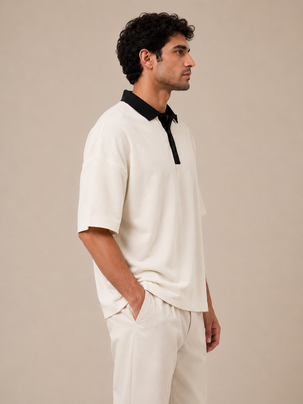 Ivory White Oversized Polo